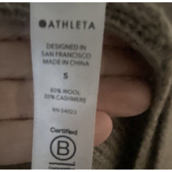 ATHLETA Spirit Wool Cashmere Wrap Open Cardigan Sweater Taupe Pockets Small - Picture 8 of 10